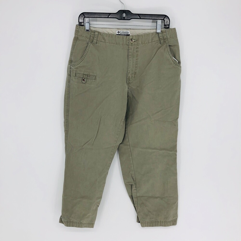 Columbia Women's Cotton Active Hiking Cropped Capri Pants Tan Khaki Size 8 Camp